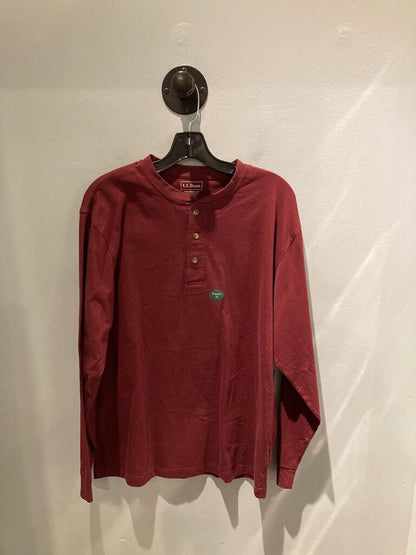 LL Bean LS Henley, Red, Men's M