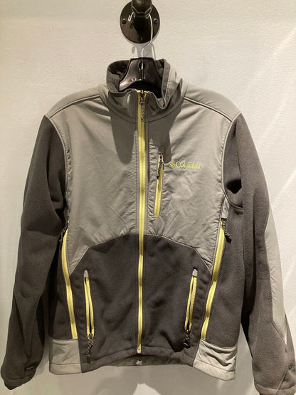 Columbia Full Zip Hybrid Jacket, Grey/Yellow, Men's M
