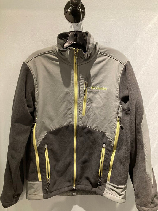 Columbia Full Zip Hybrid Jacket, Grey/Yellow, Men's M