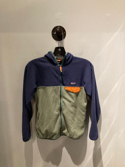 Patagonia Zip Fleece Hoody, Navy/Green, Kids L (12)