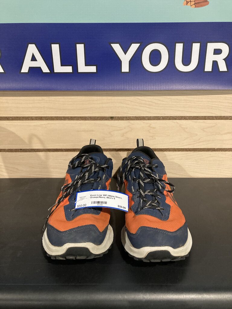 Keen Low WP Hiking Shoes, Orange/Navy, Men's 6