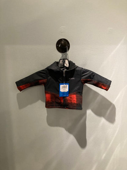 (NWT) Columbia Hooded Zip Fleece, Red/Black, Kid's 3/6 mo