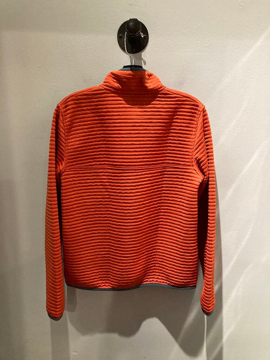 LL Bean Snap Fleece, Orange/Grey, Men's S