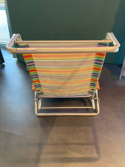 Folding Beach Chair, Multicolored Stripes