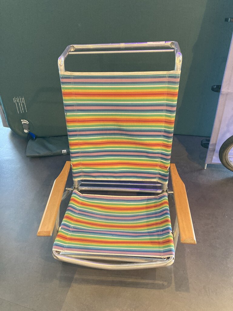 Folding Beach Chair, Multicolored Stripes