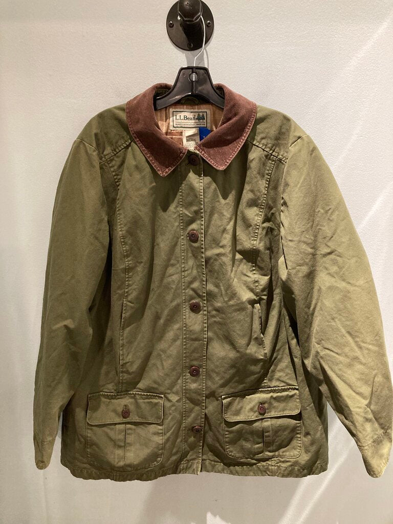LL Bean Barn Jacket, Green/Brown, Women's 2X