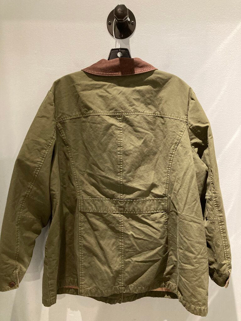 LL Bean Barn Jacket, Green/Brown, Women's 2X