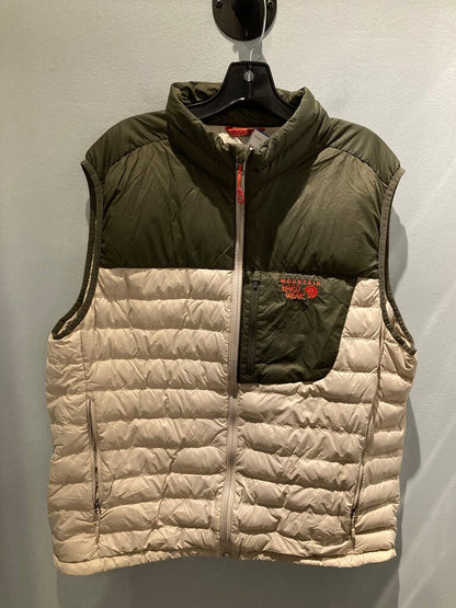 Mountain Hardwear Down Vest, Tan/Green, Men's XL