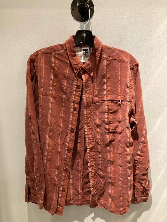 The North Face LS Button Up, Red Rust/Orange/Tan, Men's S