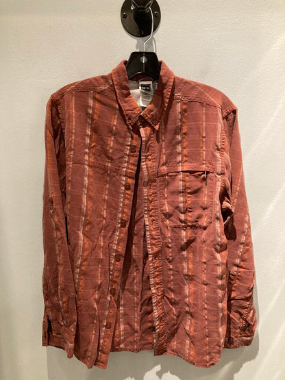 The North Face LS Button Up, Red Rust/Orange/Tan, Men's S