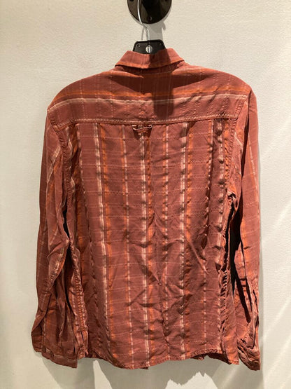 The North Face LS Button Up, Red Rust/Orange/Tan, Men's S