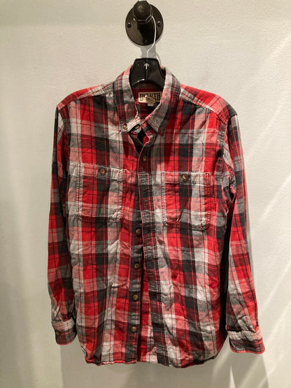 Duluth Trading LS Button Up, Red/Black/Grey, Men's M