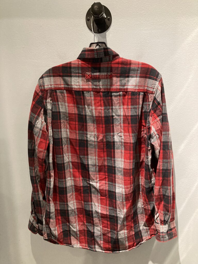Duluth Trading LS Button Up, Red/Black/Grey, Men's M
