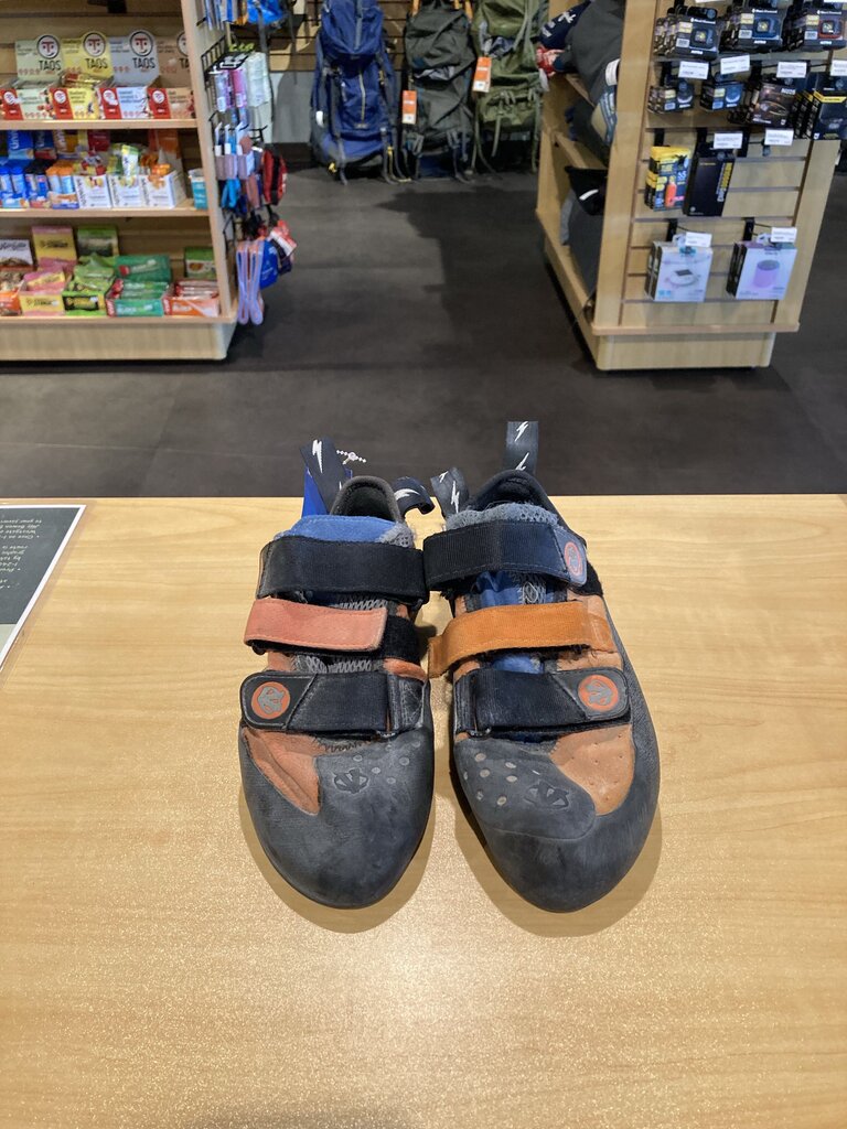 Evolv Climbing Shoes, Orange/Blue/Black, 40