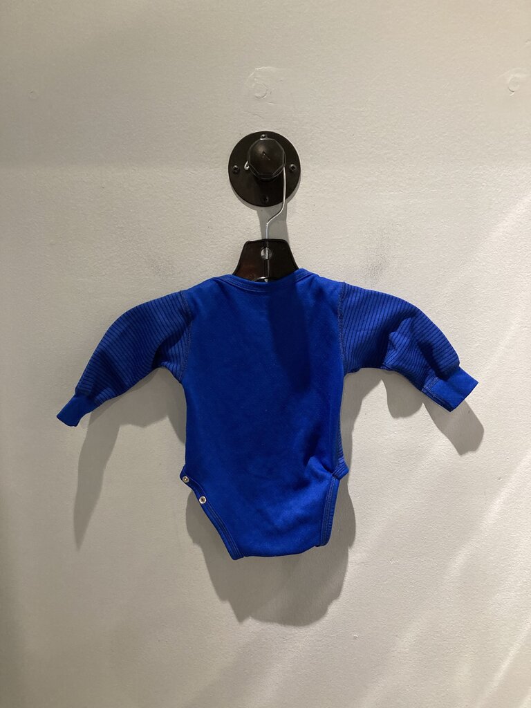 Patagonia LS Onesie, Blue/Black Stripes, 3M