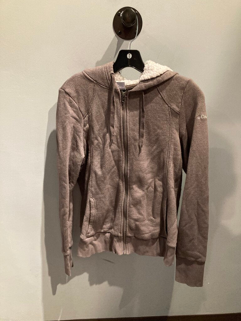 Columbia Full Zip Hoody, Grey/White, Women's L