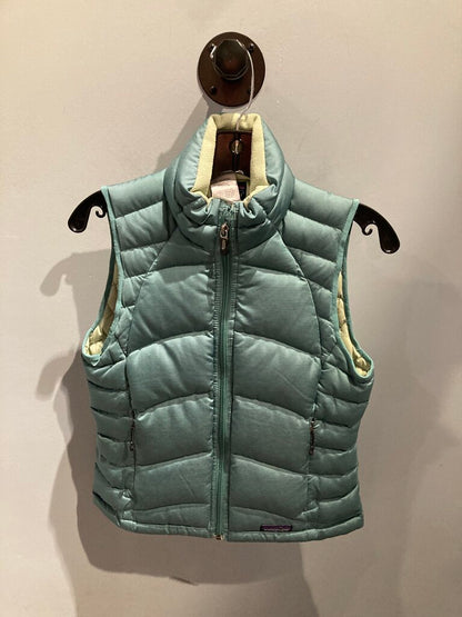 Patagonia Down Vest, Blue/Lt Green, Women's XS
