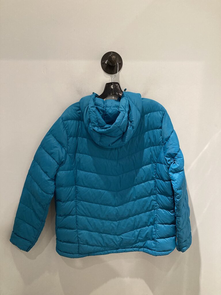 Eddie Bauer Down Jacket w Hood, Blue, Women's XL