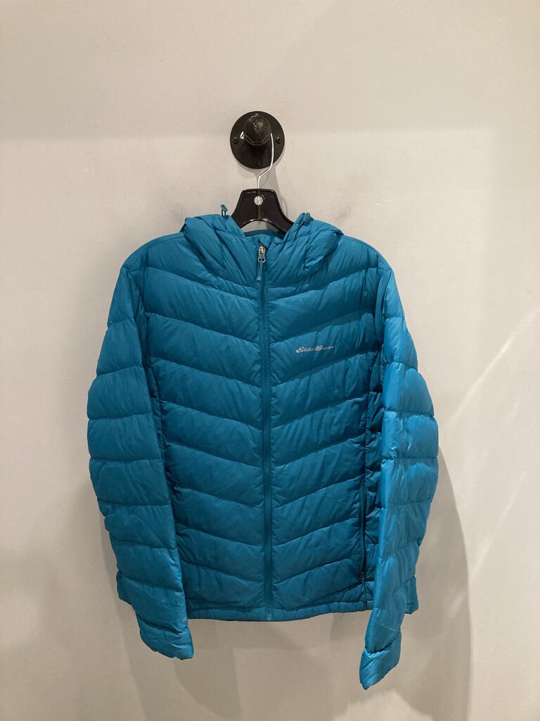 Eddie Bauer Down Jacket w Hood, Blue, Women's XL