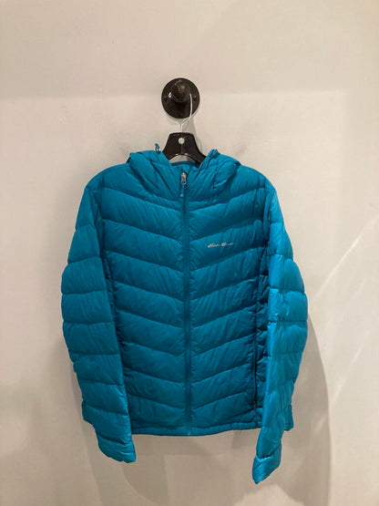 Eddie Bauer Down Jacket w Hood, Blue, Women's XL