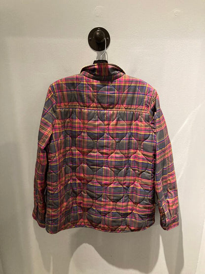 Burton Lined Snap Up Jacket, Gray/Pink Plaid, Women's L