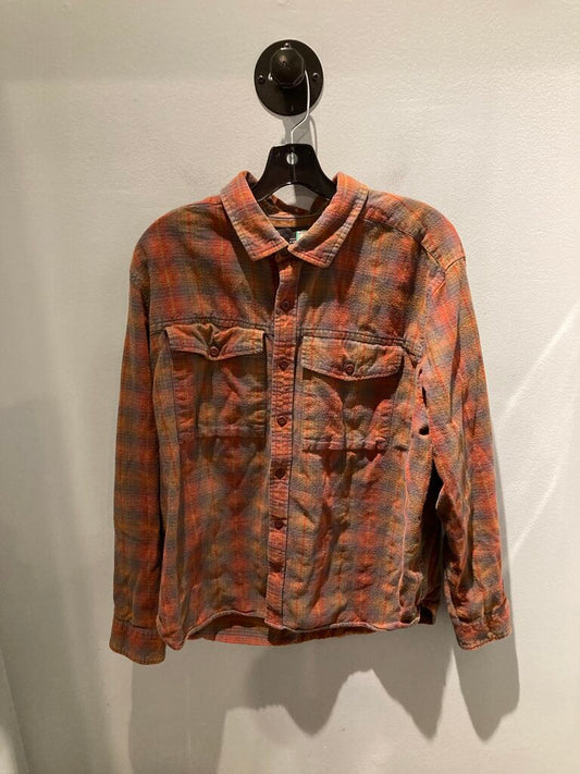 REI LS Button Up, Orange/Grey, Men's L