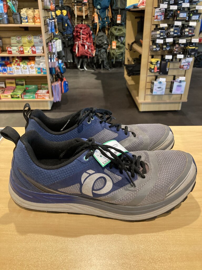Pearl iZumi Low Shoes, Gray/Blue, Men's 10?