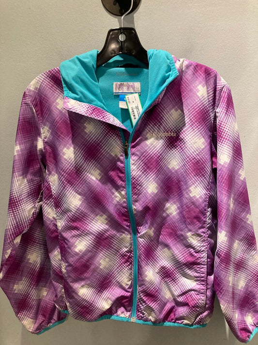 Columbia Fleece Lined Jacket, Pink/Teal/White, Kids L