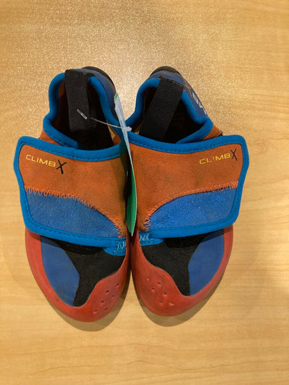 ClimbX Climbing Shoes, Orange/Blue, Kids 11