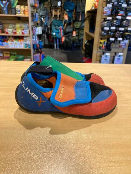 ClimbX Climbing Shoes, Orange/Blue, Kids 11