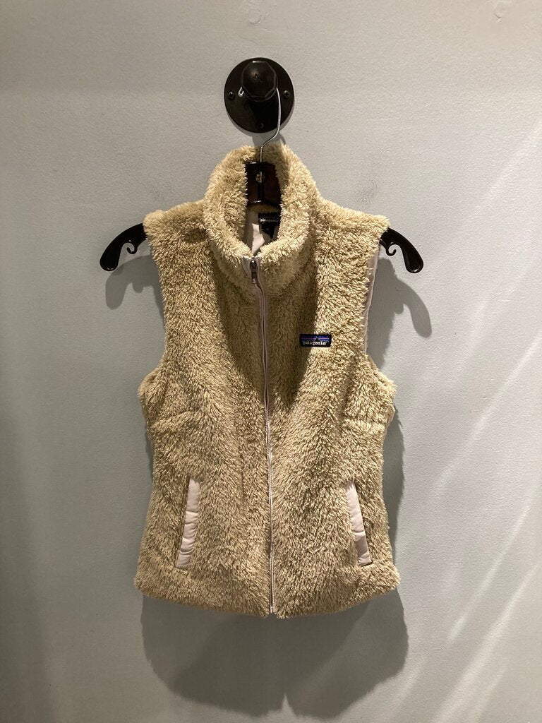 Patagonia Fleece Zip Vest, Natural, Women's XS