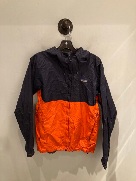 (Stains) Patagonia Rain Jacket, Navy/Orange, Men's S