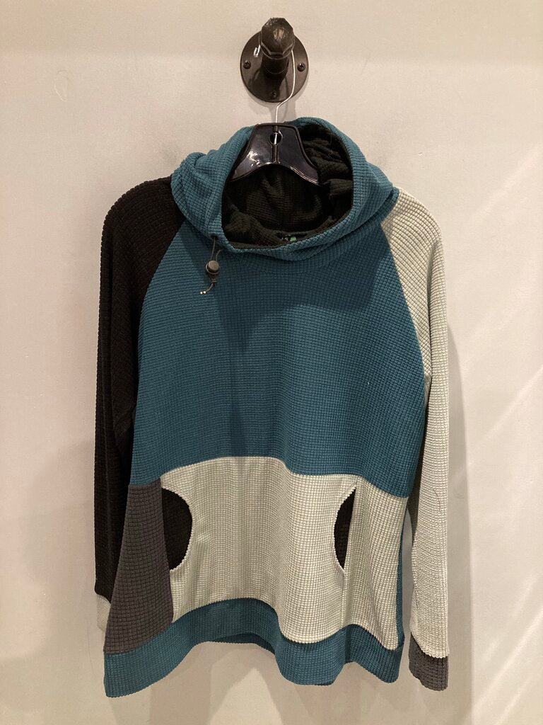 Balabūsta Fleece Hoody, Blue/Black/Grey, Women's XL
