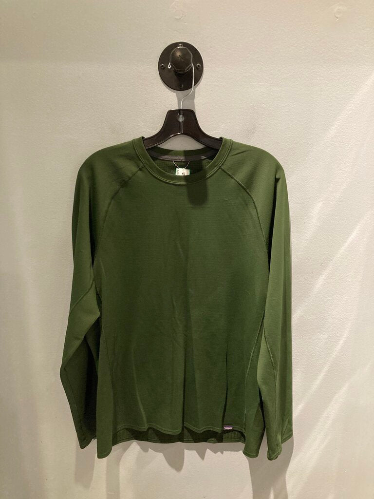 Patagonia Base Layer LS Crew, Green, Men's L