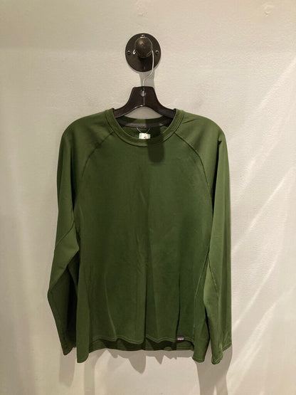 Patagonia Base Layer LS Crew, Green, Men's L