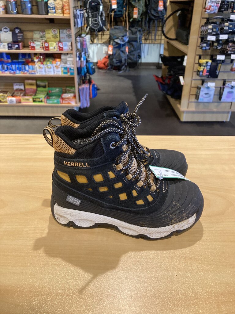 Merrell WP Hiking Boots, Black/Gold, Kids 11