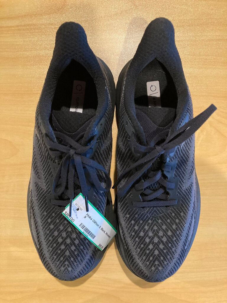 Hoka Clifton 9, Black, Women's 9