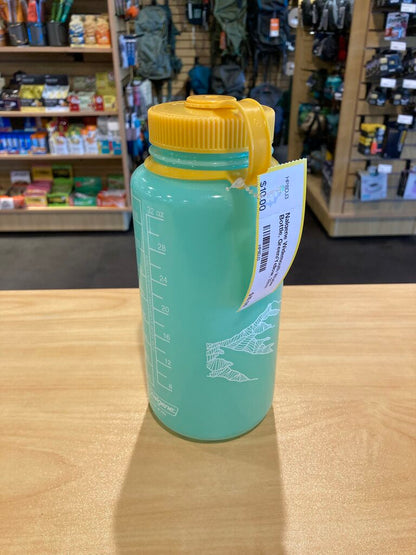 Nalgene Widemouth Water Bottle, Green/Yellow, 32oz