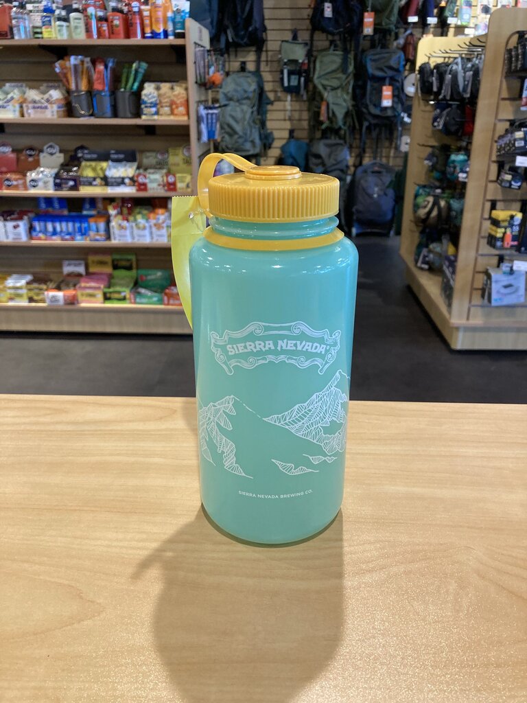 Nalgene Widemouth Water Bottle, Green/Yellow, 32oz