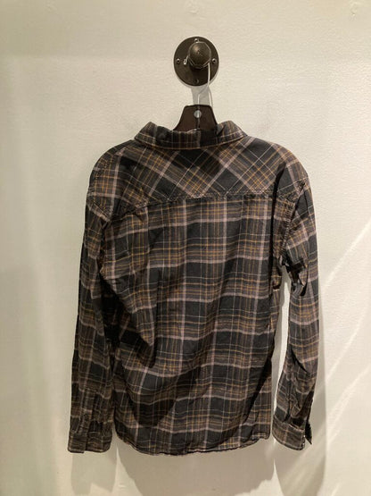 Fox Racing LS Button Up, Black/Orange, Men's L