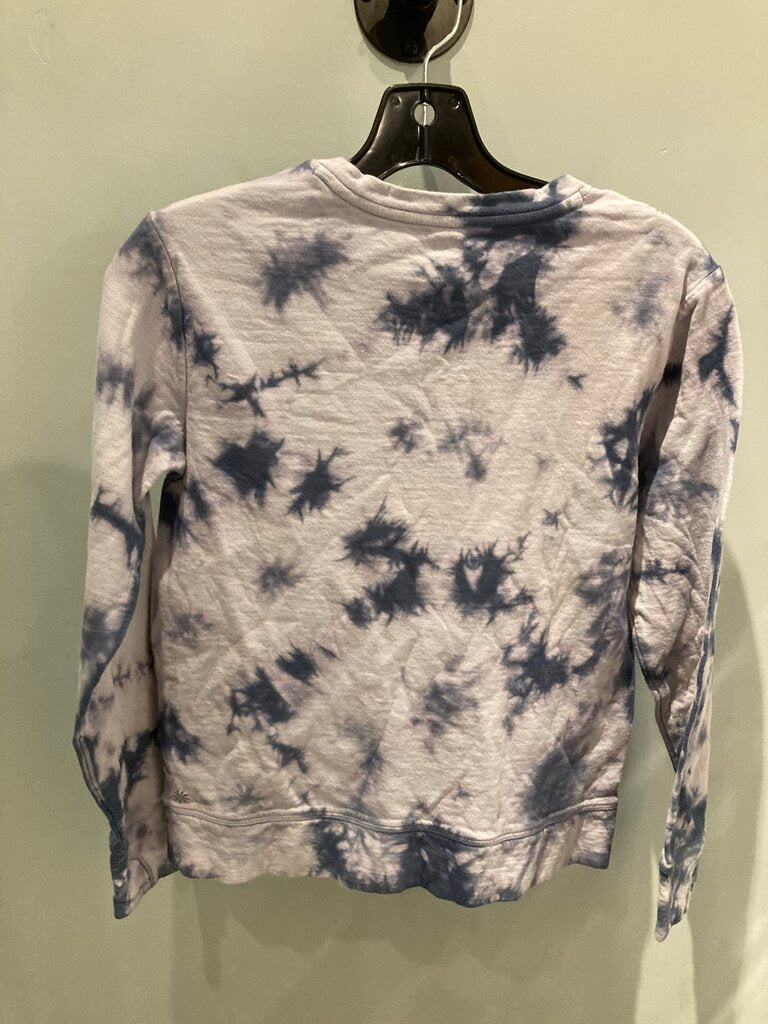 Athleta Girl LS Pullover, Blue Tye Dye, Kids XL (14)