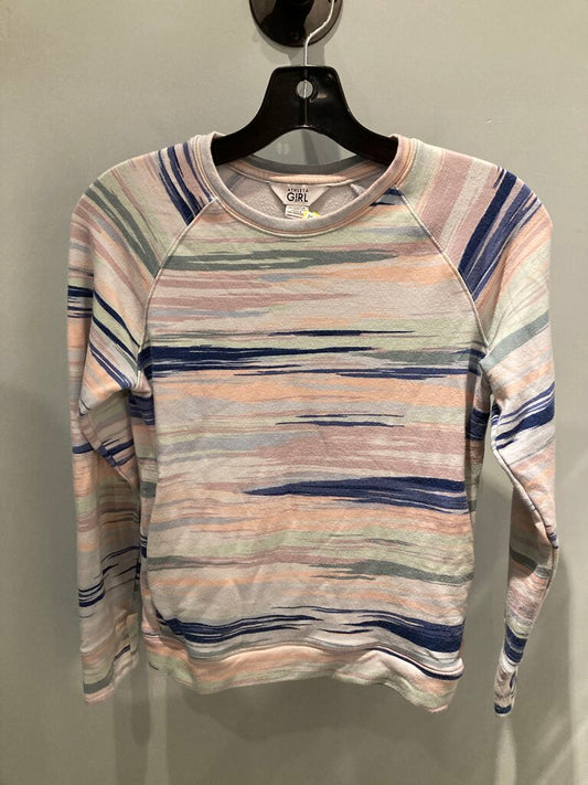 Athleta Girl LS Pullover, Blue/Pink/Green, Kids XL (14)