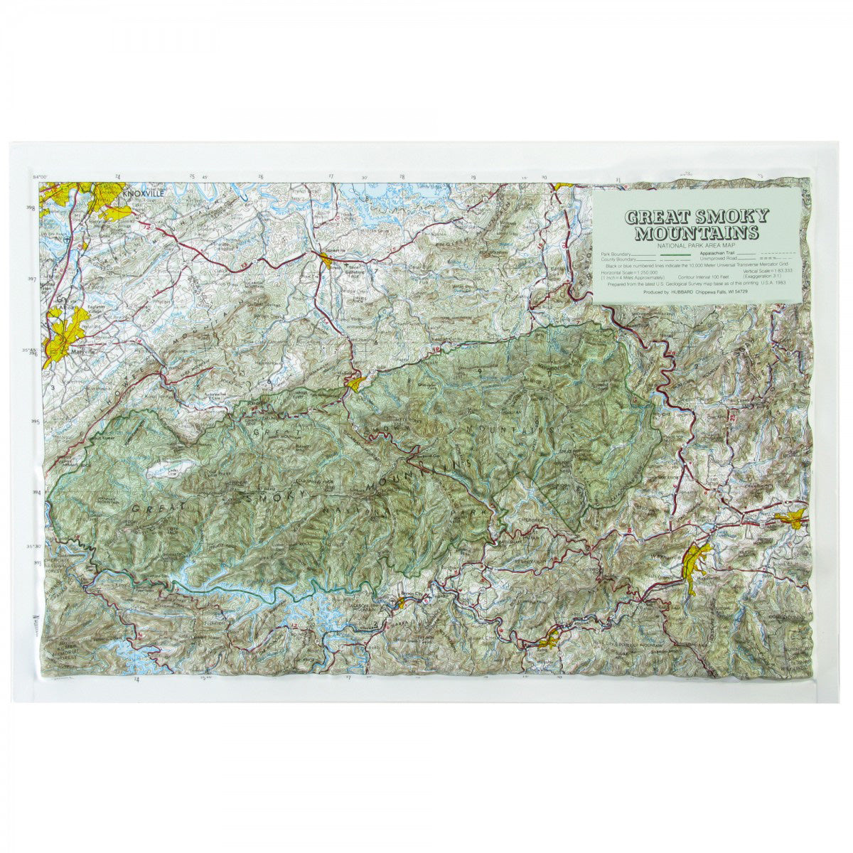 The Map Shop Smoky Mountain 3D Map