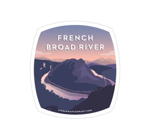 Pisgah Map Company French Broad River Region Sticker
