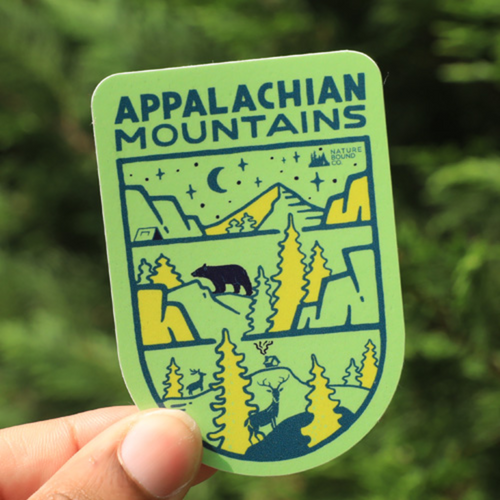 All Terrain Appalachian Mountains Sticker, Green