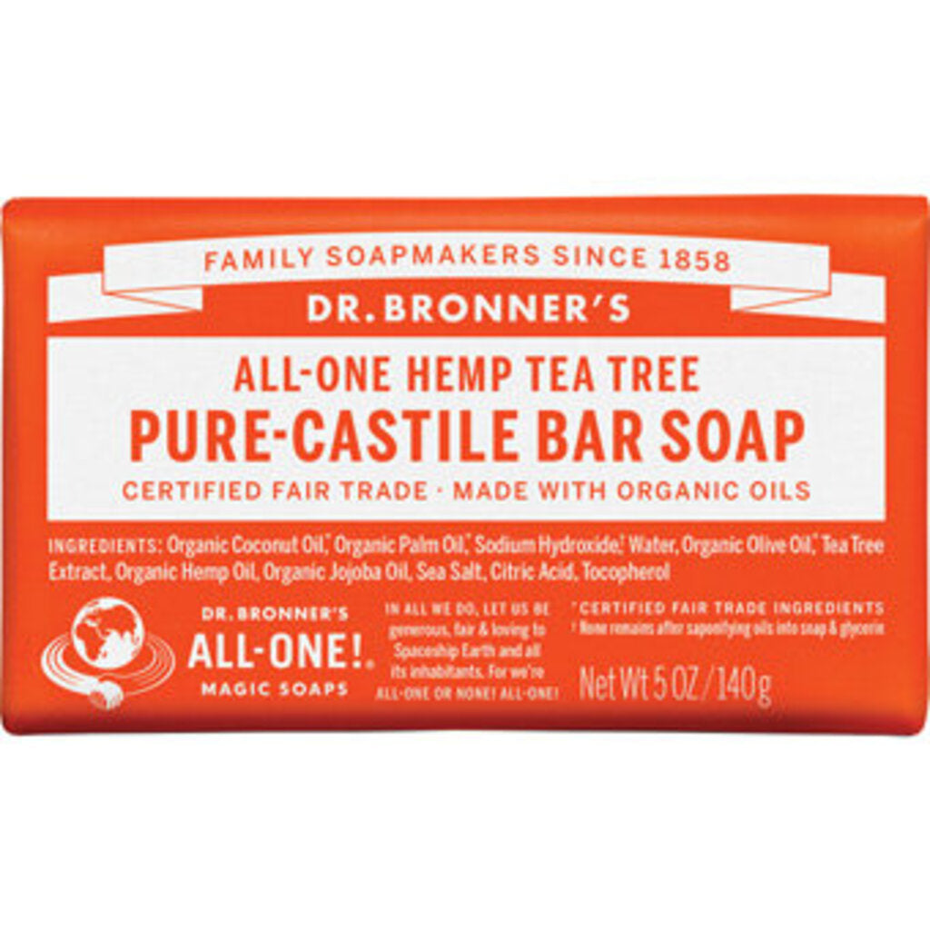 Dr Bronners Castile Bar Soap, Tea Tree