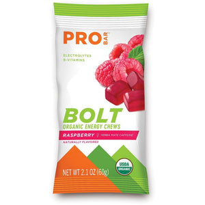 Pro Bar Bolt Organic Energy Chews, Raspberry w/ Yerba Mate 2.1oz Pack