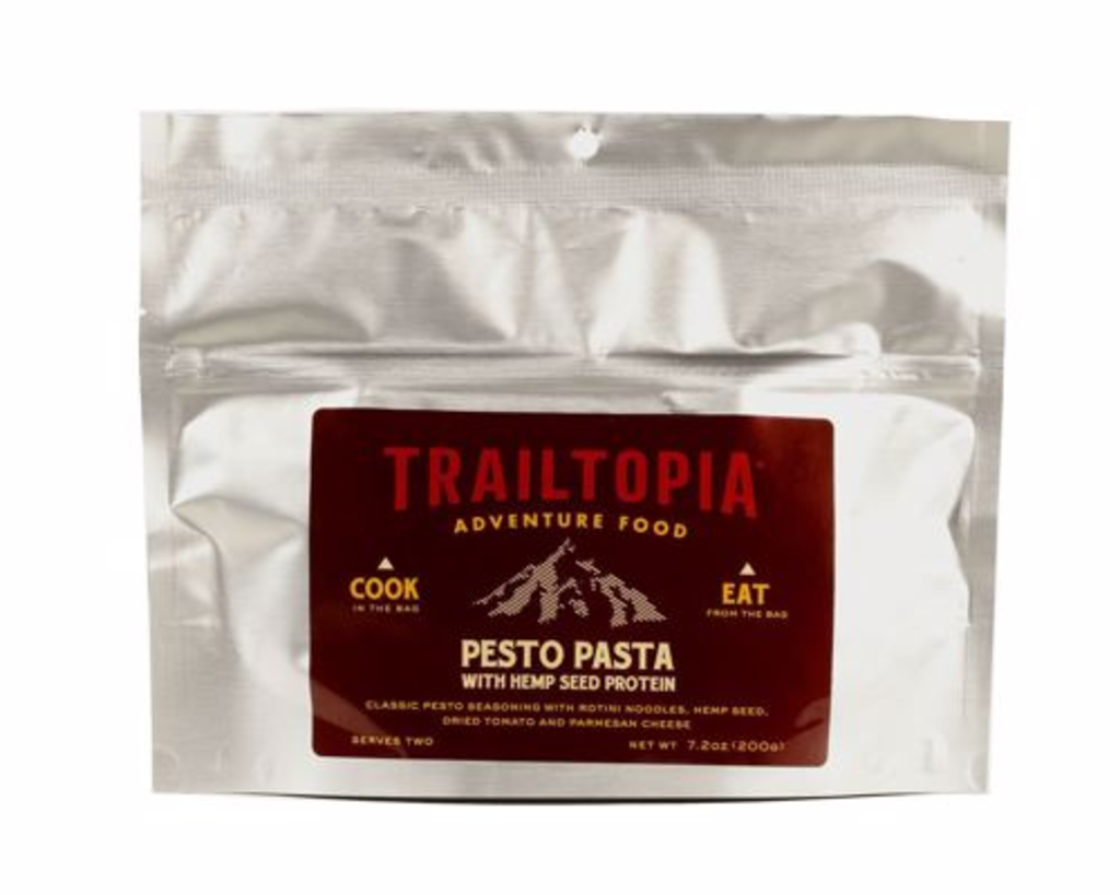 Trailtopia Adventure Food, Pesto Pasta w/ Hemp Seed Protein, V, Serves 2