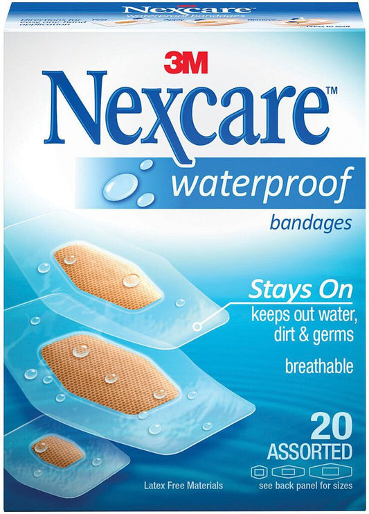 3M Nexcare Waterproof Bandages 20ct. Assorted