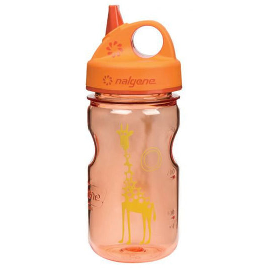 Nalgene Grip-N-Gulp Water Bottle, Orange w/ Giraffe